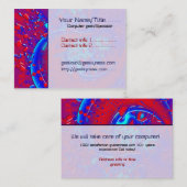 Retro Psychedelic Crazyness Tech Geek Computer Visitekaartje (Voorkant / Achterkant)