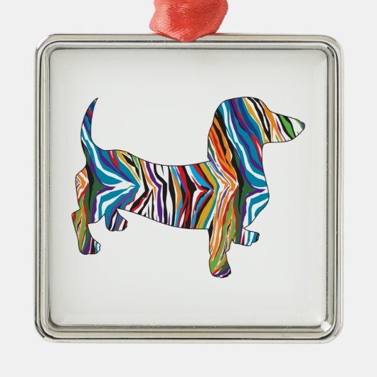 Retro Psychedelic Dachshund Metalen Ornament (Voorkant)