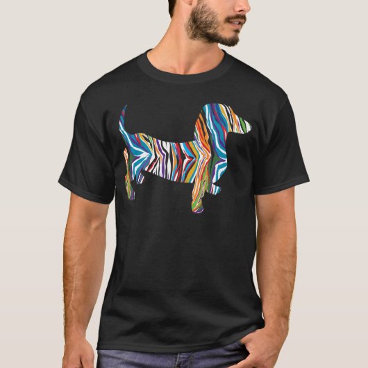 Retro Psychedelic Dachshund T-shirt (Voorkant)