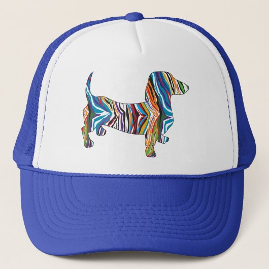 Retro Psychedelic Dachshund Trucker Pet (Voorkant)