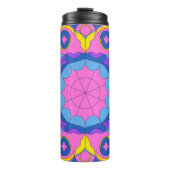 Retro Psychedelic Geometric Mandala Pattern Thermosbeker (Voorkant)