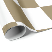 Retro Psychedelic goud golvend geruit Patroon Cadeaupapier (Rol Hoek)