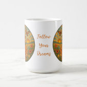 Retro Psychedelic Highland Calf Inspirerend Koffiemok (Center)