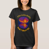 Retro Psychedelic Lake Sunset T-shirt (Voorkant)