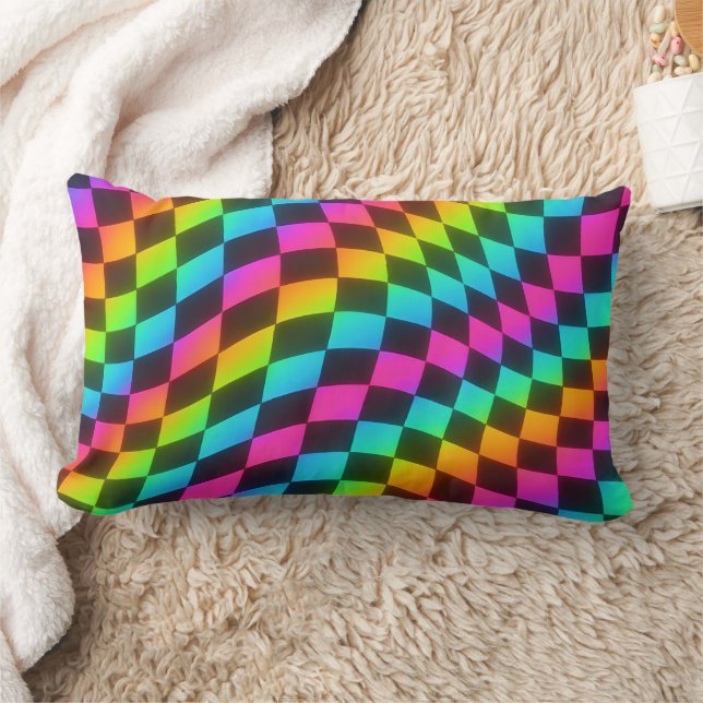 Retro Psychedelic Lumbar Vibe Pillow Kussen (Deken)