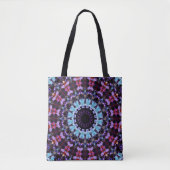 Retro Psychedelic Mandala Hippie Boho Tie Dye Tote Bag (Voorkant)