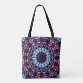 Retro Psychedelic Mandala Hippie Boho Tie Dye Tote Bag (Achterkant)