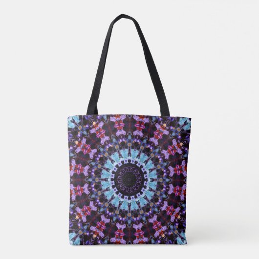 Retro Psychedelic Mandala Hippie Boho Tie Dye Tote Bag (Achterkant)