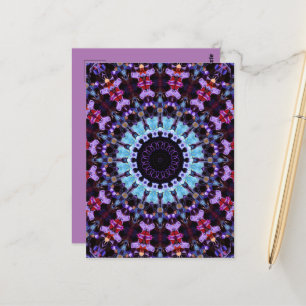 Retro Psychedelic Mandala Trippy Hippie Boho Chic Briefkaart