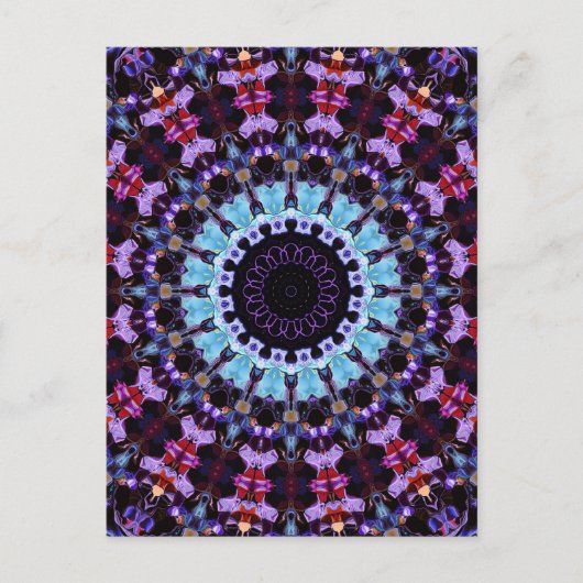 Retro Psychedelic Mandala Trippy Hippie Boho Chic Briefkaart (Voorkant)