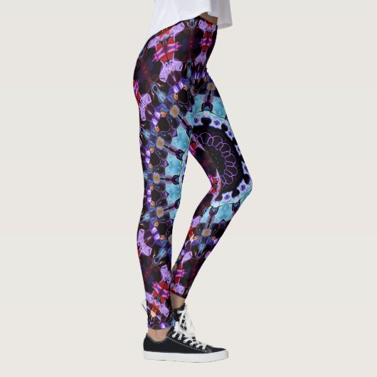 Retro Psychedelic Mandala Trippy Hippie Boho Chic Leggings (Rechts)