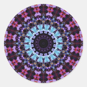 Retro Psychedelic Mandala Trippy Hippie Boho Chic Ronde Sticker