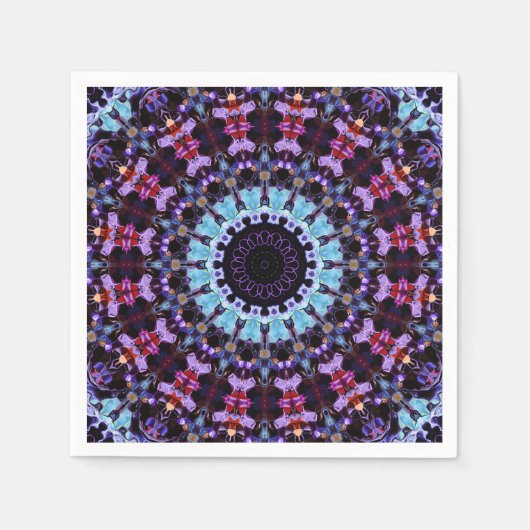 Retro Psychedelic Mandala Trippy Hippie Boho Chic Servet (Voorkant)