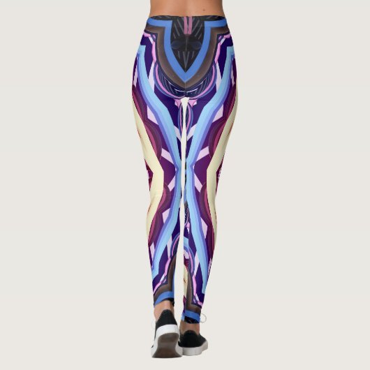 Retro Psychedelic Mandala Trippy Hippie Boho Leggings (Achterkant)