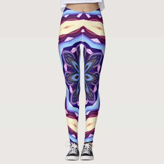 Retro Psychedelic Mandala Trippy Hippie Boho Leggings (Voorkant)