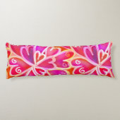 Retro Psychedelic Pink Paars Heart Cool Bedding Lichaamskussen (Achterkant)