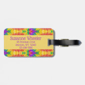Retro Psychedelic Tie Dye Swirls Bagagelabel (Achterkant horizontaal)
