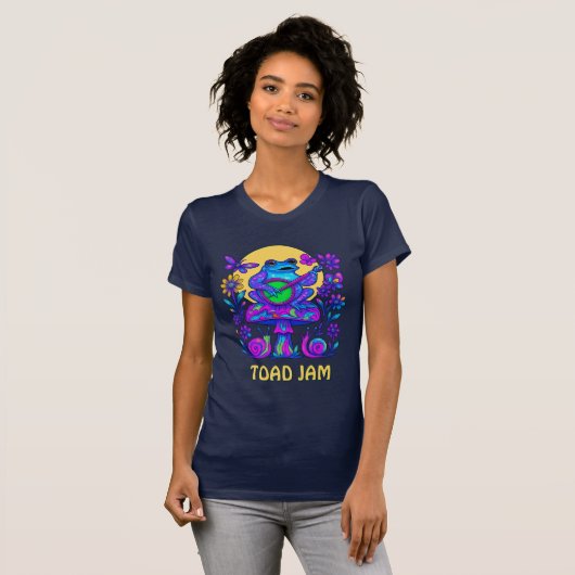 Retro Psychedelic Toad Jam Mushroom Snails T-shirt (Voorkant volledig)