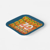 Retro Psychedelic Wave 70e verjaardag Papieren Bordje (Gebogen)