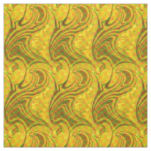 Retro Psychedelisch Geel Patroon Stof
