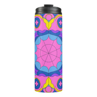 Retro Psychedelisch Geometrisch Mandala Patroon Thermosbeker