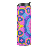 Retro Psychedelisch Geometrisch Mandala Patroon Thermosbeker (Gedraaid links)