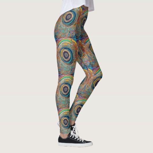 Retro psychedelisch patroon leggings (Rechts)