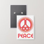 retro psychedelisch vredesteken lineaire grafiek button (Voorkant / Achterkant)