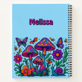 Retro Psychedelische Bloemen & Paddestoelen Notitieboek (Achterkant)