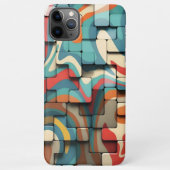 Retro Psychedelische Blokken _ iPhone Case iPhone Hoesje (Achterkant)