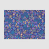 Retro psychedelische boho bloemrijke Doodle-patroo Tissuepapier (Voorkant)