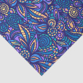 Retro psychedelische boho bloemrijke Doodle-patroo Tissuepapier (Detail)