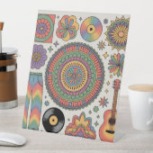 Retro psychedelische groovy esthetisch reclamebord met voetstuk (Insitu)