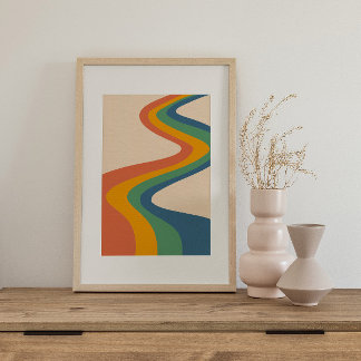 Retro psychedelische Groovy Kleurrijke poster