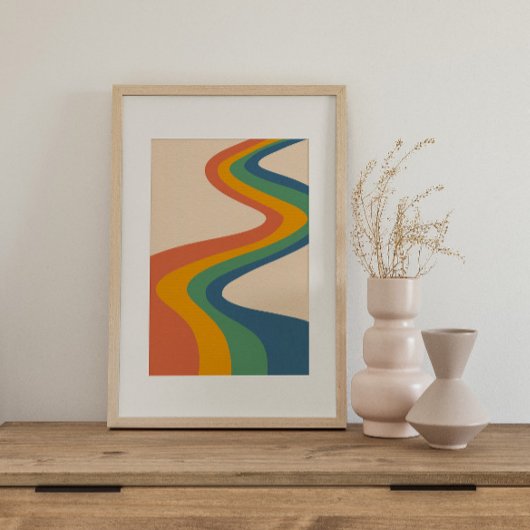 Retro psychedelische Groovy Kleurrijke poster