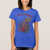 Retro Psychedelische Hippie Feestdagen Kerst T-shirt (Voorkant)
