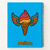 Retro psychedelische ijskegel met vleugels notitieboek (Achterkant)