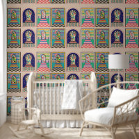 Retro Psychedelische Kleurrijke Hemelse Kunst
