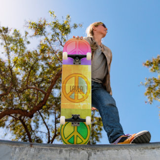 Retro psychedelische kleurrijke vredestekens Unise Persoonlijk Skateboard