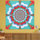 Retro psychedelische mandala bloem abstracte kunst canvas afdruk (Insitu (Woonkamer))