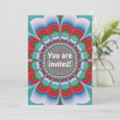 Retro psychedelische mandala bloem abstracte kunst kaart (Staand voorkant)
