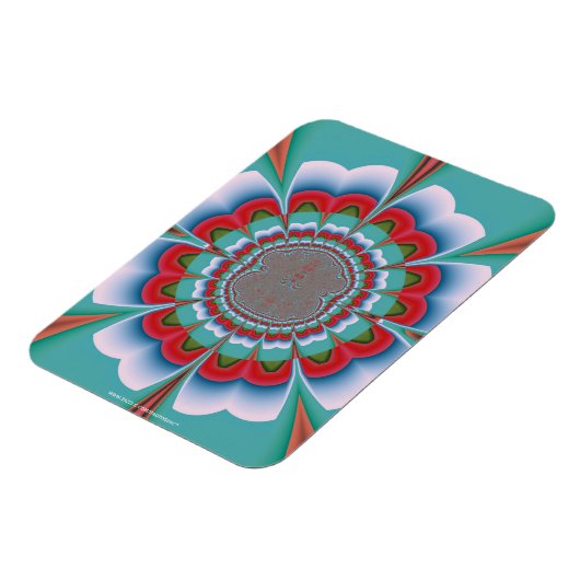 Retro psychedelische mandala bloem abstracte kunst magneet (Linkerzijde)
