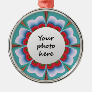 Retro psychedelische mandala bloem abstracte kunst metalen ornament