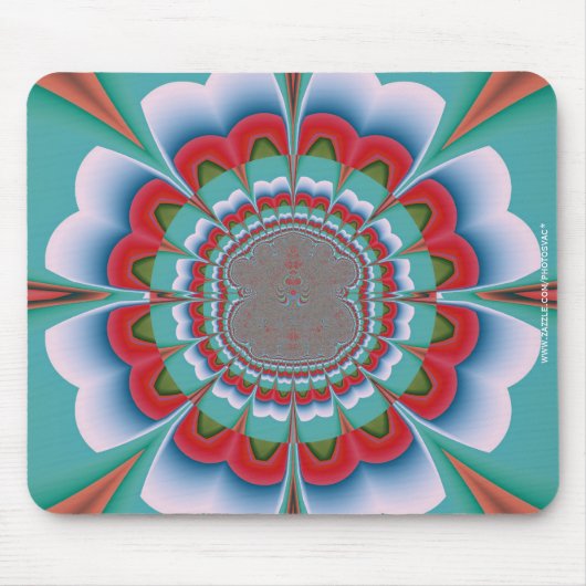 Retro psychedelische mandala bloem abstracte kunst muismat (Voorkant)
