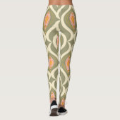 Retro Psychedelische Mandala Yoga Broek Groen Leggings (Achterkant)