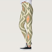 Retro Psychedelische Mandala Yoga Broek Groen Leggings (Links)