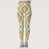Retro Psychedelische Mandala Yoga Broek Groen Leggings (Voorkant)