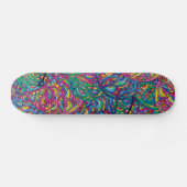 Retro psychedelische neon spiraal Doodle-patroon Skateboard (Horizontaal)