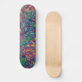 Retro psychedelische neon spiraal Doodle-patroon Skateboard (Voorkant)