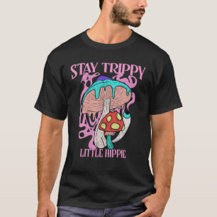 Retro Psychedelische Paddenstoel Blijf Trippy Klei T-shirt